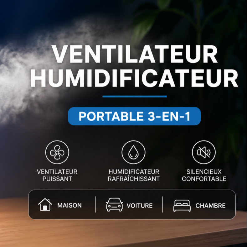 Fraichio AirCool Pro — Rafraîchisseur d'air portable 3-en-1