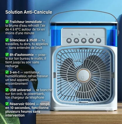 Fraichio AirCool Pro — Rafraîchisseur d'air portable 3-en-1