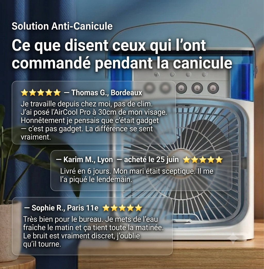 Fraichio AirCool Pro — Rafraîchisseur d'air portable 3-en-1